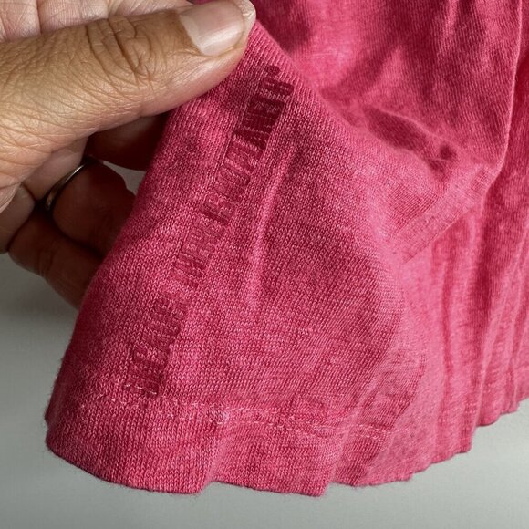 Ecoalf Shirt Womens XL Pink 100% Linen Sustainable Short Sleeve Polo Top - Picture 5 of 12